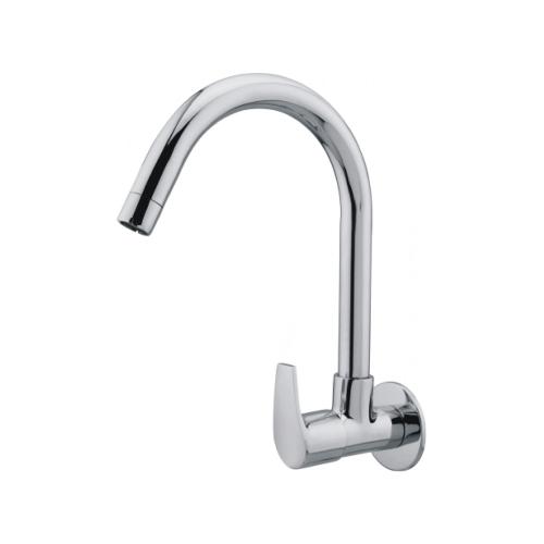 Sink Cock With Swinging Spout With Wall Flange Chrome