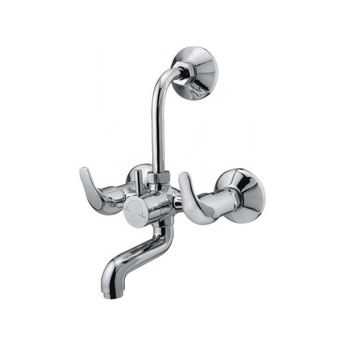 Wall Mixer with Provision for Overhead Shower with L-Bend Pipe Chrome