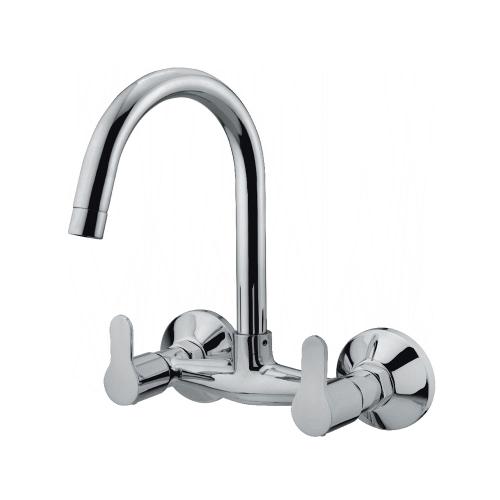 Sink Mixer WALL Mounted  with Long Swinging J Spout Chrome