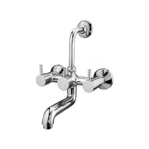 Wall Mixer With Provision For Overhead Shower With L-Bend Pipe Chrome