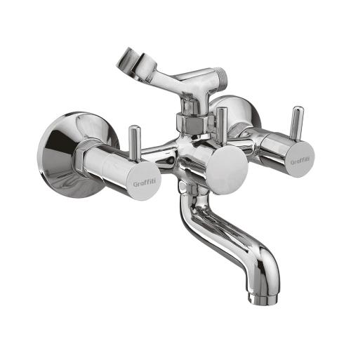 Wall mixer Telephonic WITH HAND SHOWER ARRANGEMENT ONLY WITH CRUTCH  Chrome