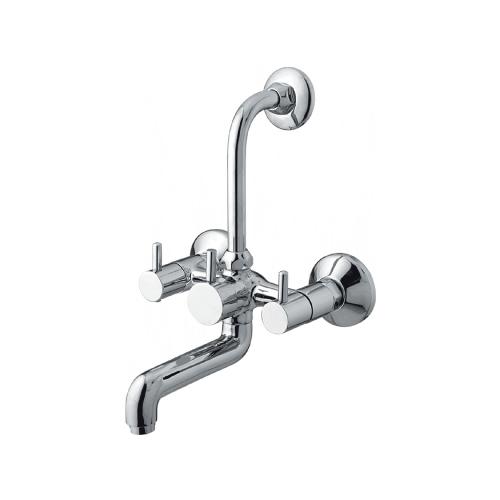 Wall Mixer with Provision for Overhead Shower with L-Bend Pipe Chrome