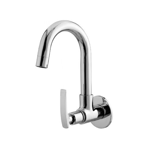 Sink Cock With Swinging Spout With Wall Flange Chrome