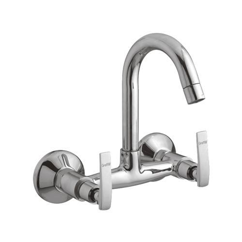 Sink Mixer Wall Mounted SWINGING SPOUT  Chrome