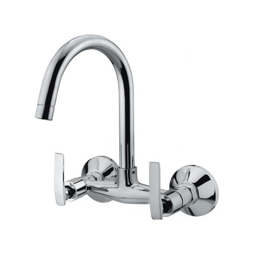 Sink Mixer Wall Mounted with Long Swinging Spout Chrome