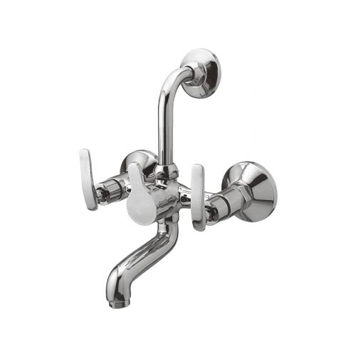 Wall Mixer with Provision for Overhead Shower with L-Bend Pipe Chrome