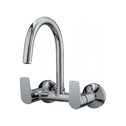 Sink Mixer Wall Mounted With Long Swinging Spout Chrome