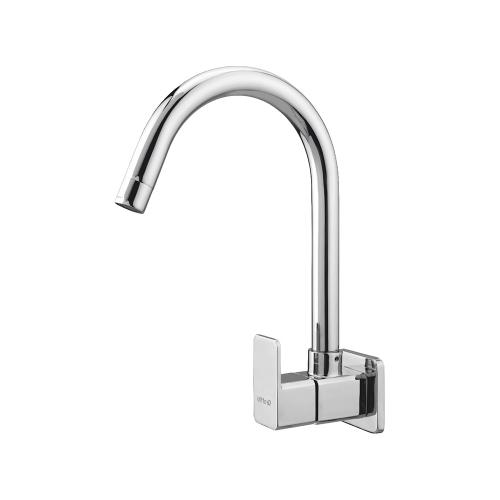 Sink Cock with Swinging Spout & Wall Flange Chrome