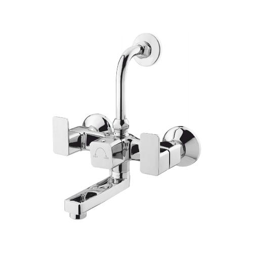 Wall Mixer with Provision for Overhead Shower with L-Bend Pipe Chrome