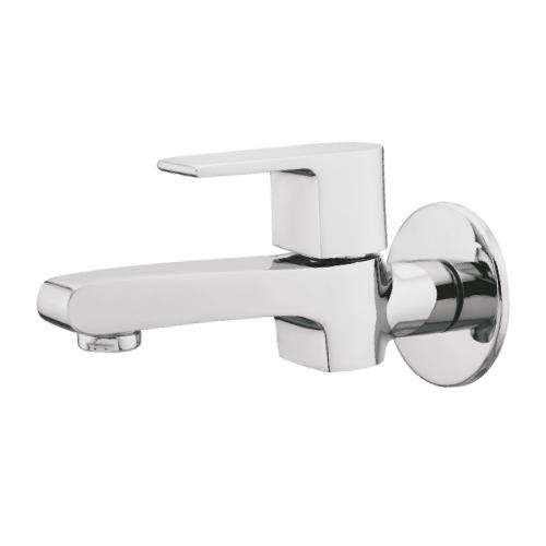 Bib Cock Long Body with Wall Flange Chrome