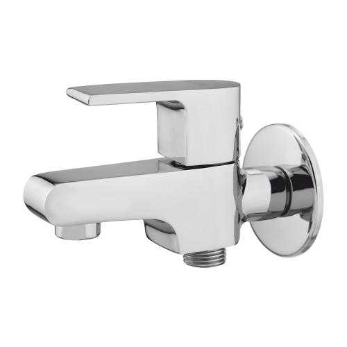 Two Way Bib Cock with Wall Flange Chrome