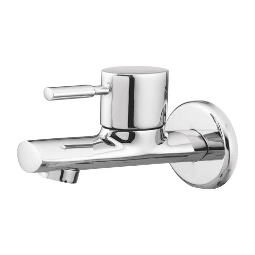 Bib Cock  short body With Wall Flange Chrome