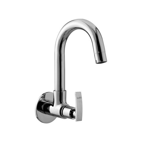 Sink Cock With Swinging Spout With Wall Flange Chrome