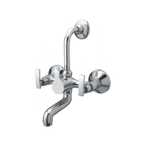 Wall Mixer with Provision for Overhead Shower with L-Bend Pipe Chrome