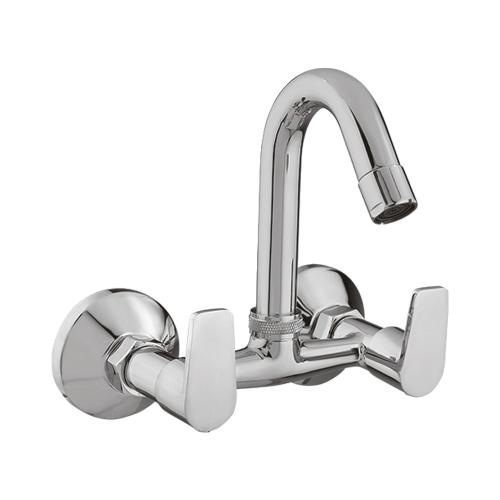 Sink Mixer Wall Mounted With Swinging Spout Chrome