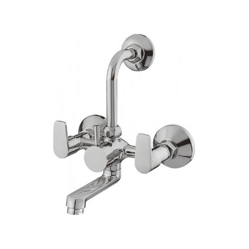 Wall Mixer With Provision for overhead shower With L-Bend Pipe Chrome