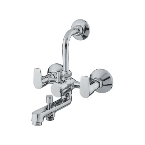 Wall Mixer Three in One With Provision for Overhead Shower With L-Bend Pipe Chrome