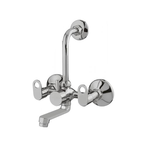 Wall Mixer With Provision For Overhead Shower With L-Bend PIPE Chrome