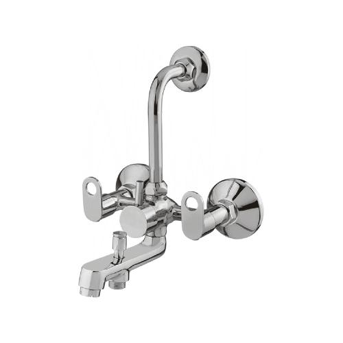 Wall Mixer Three In One With L-Bend For Overhead Shower Chrome