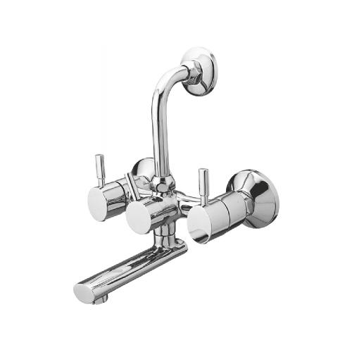 Wall Mixer with Provision for  Overhead Shower with L-Bend Pipe Chrome