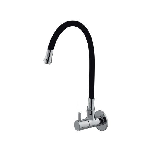 Flexi Sink Cock with Swinging Spout and Wall Flange Chrome