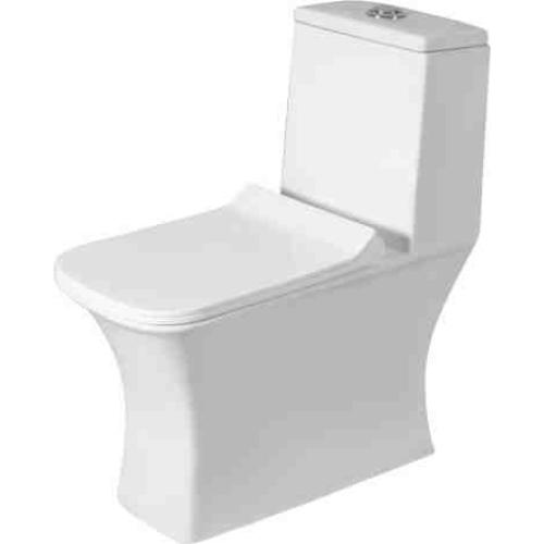 One Piece Closet ( Wash Down ) Dual Flush Fittings & Soft Closing Seat Cover   White