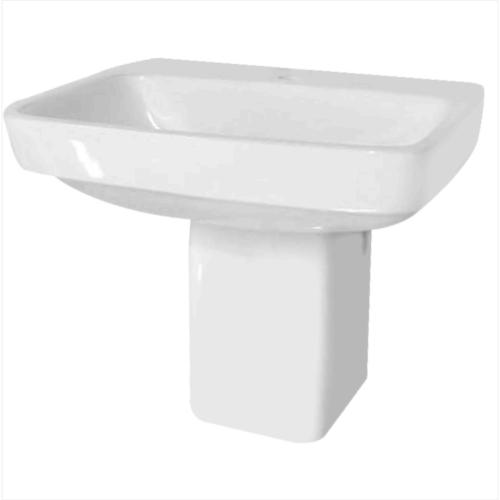 Wash Basin with Half Pedestal White