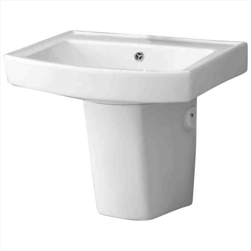 Wash Basin with Half Pedestal White