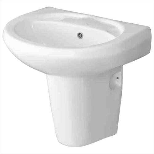 Wash Basin with Half Pedestal White