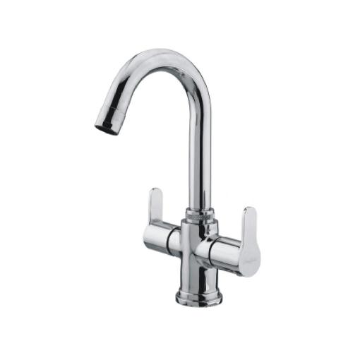 Centre Hole Basin Mixer with Swinging J Spout Chrome