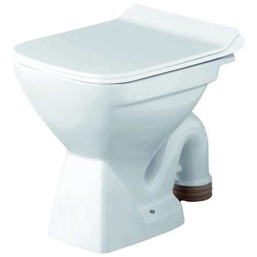 EWC - SQUARE S-TRAP  WITH SOFT CLOSE SEAT COVER White