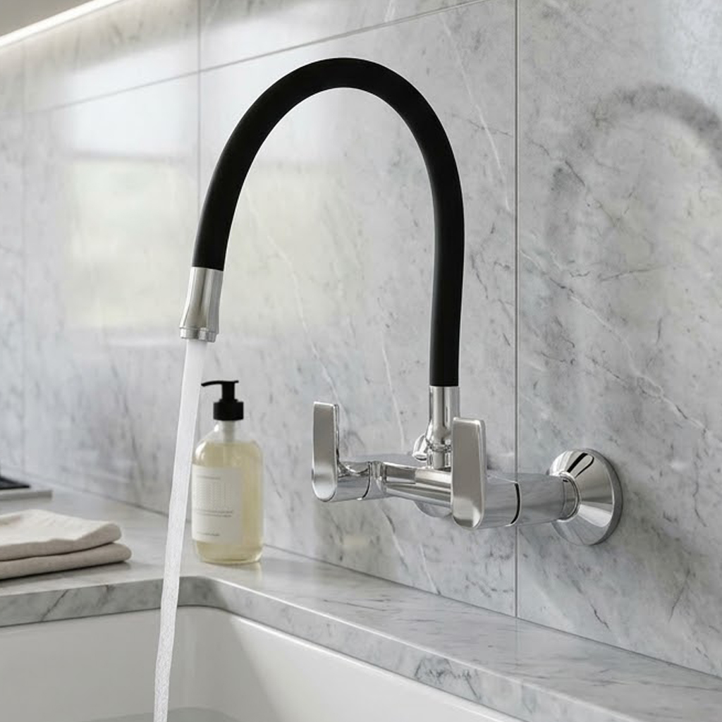 Flexi Sink Mixer Wall Mounted with Swinging Spout