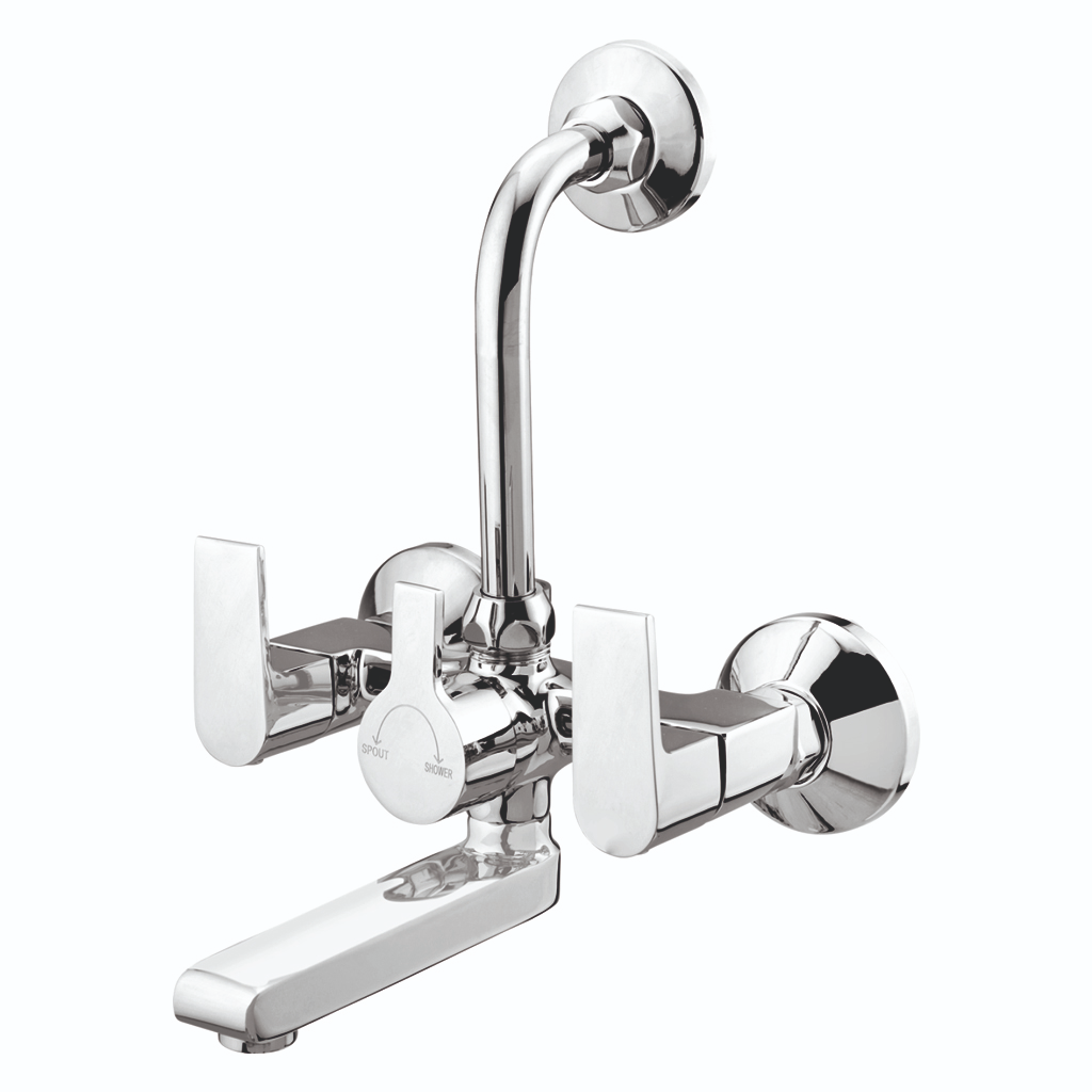 Ariq wall mixer with provision for overhead shower – modern chrome bathroom fitting