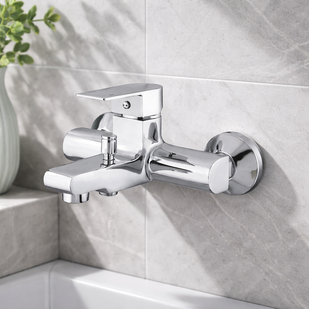 Single Lever Wall Mixer With Tip Ton Spout