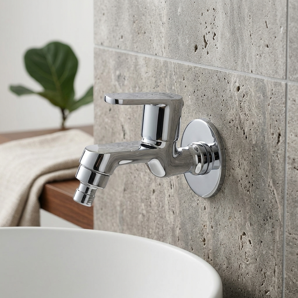 Washing Machine Bib Cock With Wall Flange