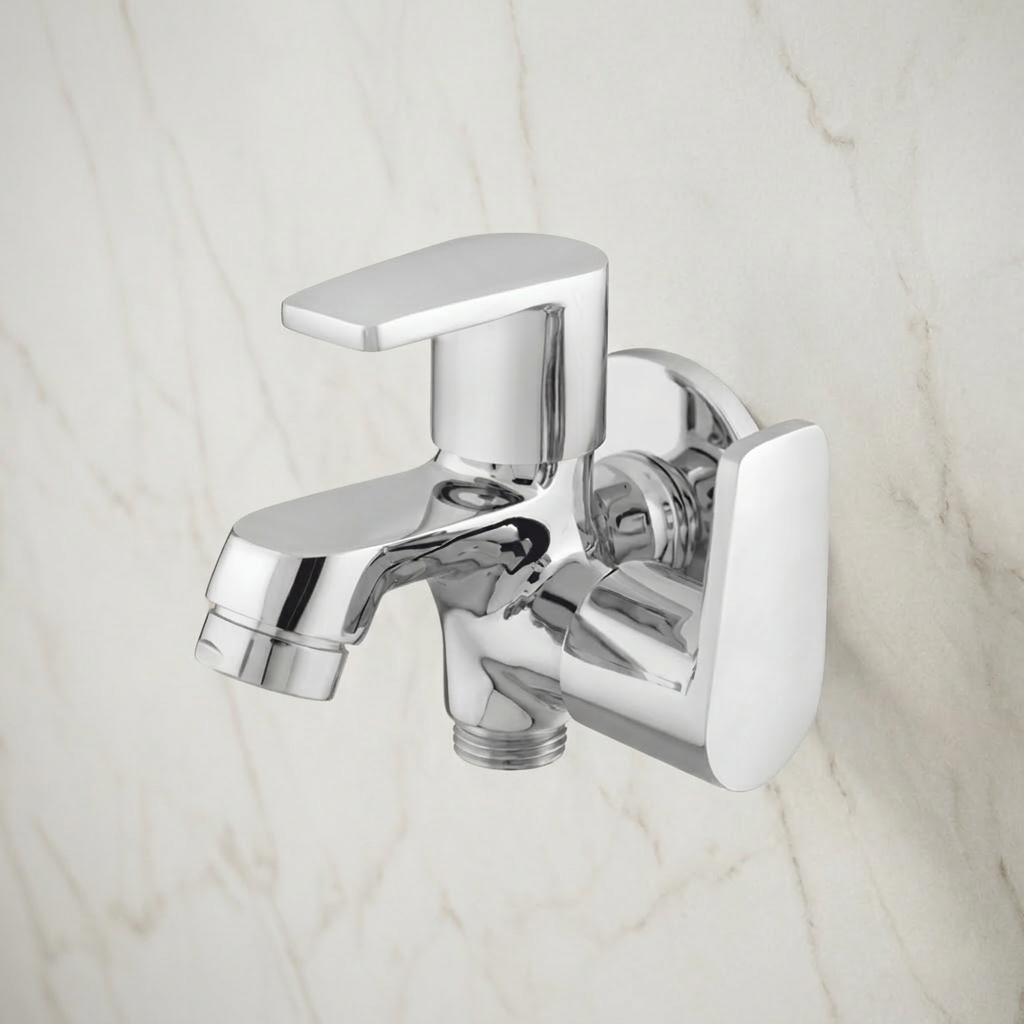 Two Way Bib Cock With Wall Flange