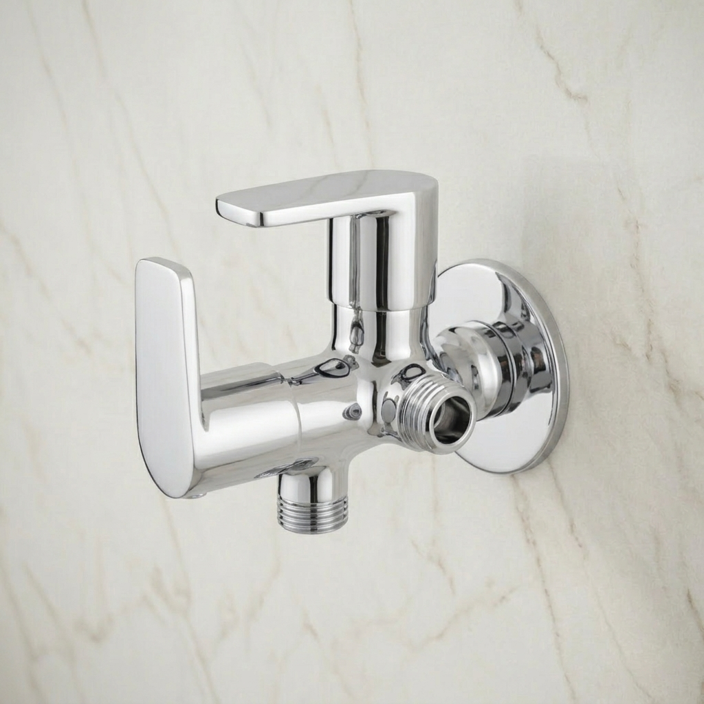 Two Way Angle Valve With Wall Flange