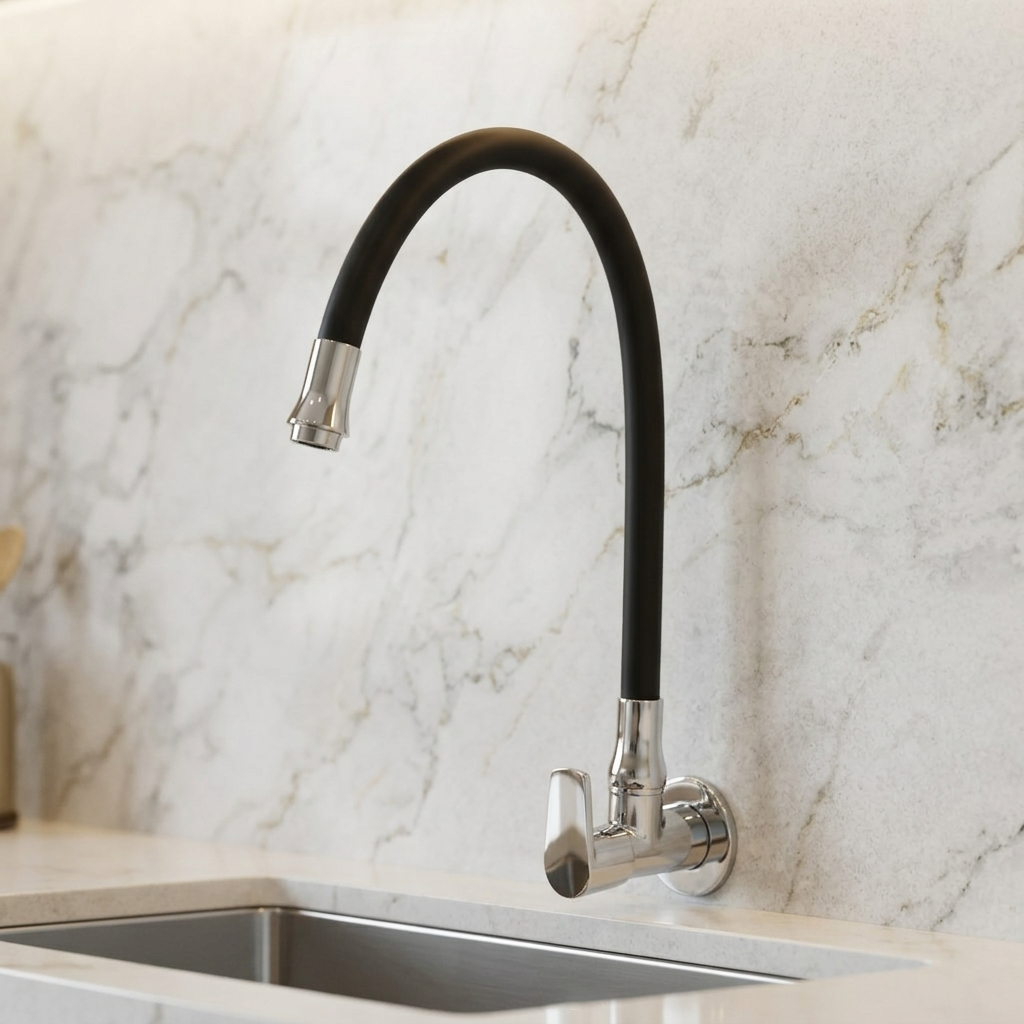 Flexi Sink Cock with Swinging Spout