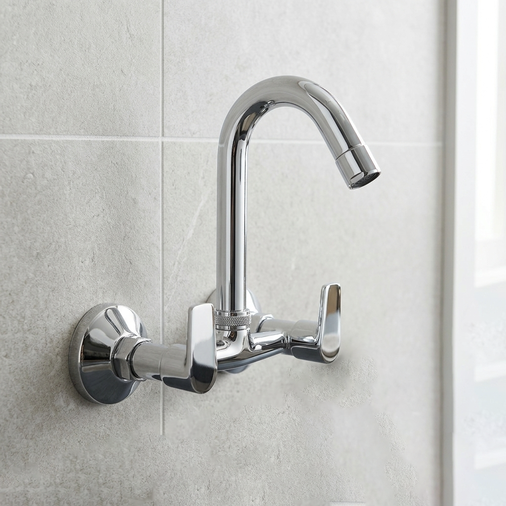 Sink Mixer Wall Mounted with Swinging Spout