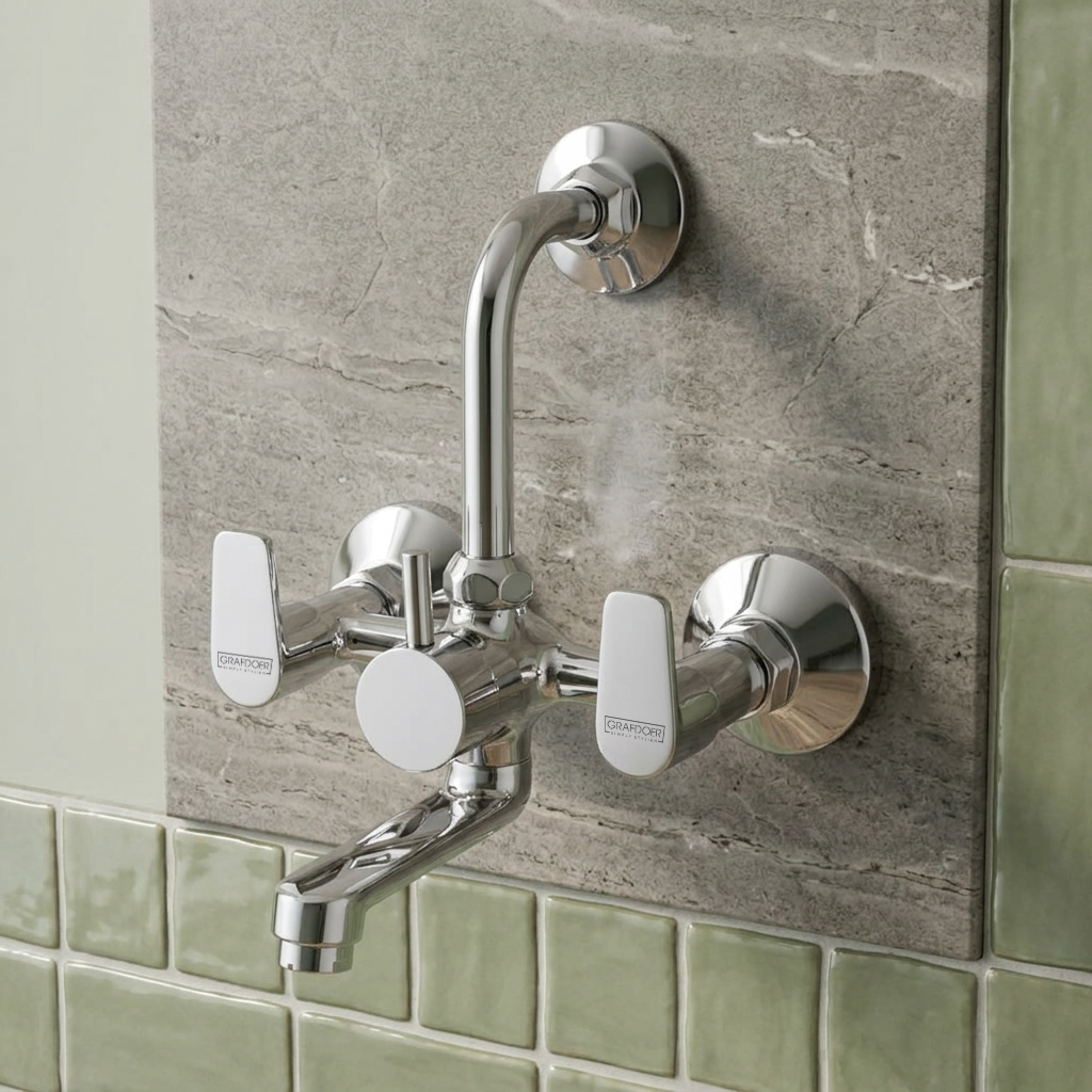 Wall Mixer with Provision for Overhead Shower
