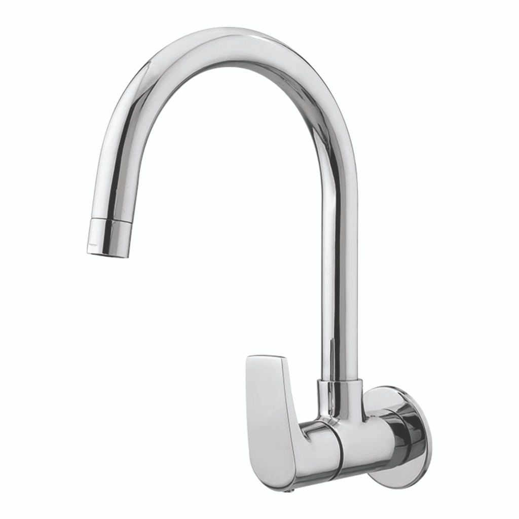 Sink Cock with Swinging Spout with wall Flange