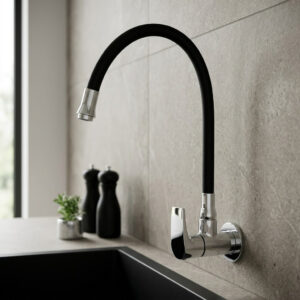 Flexi Sink Cock with Swinging Spout and Wall Flange