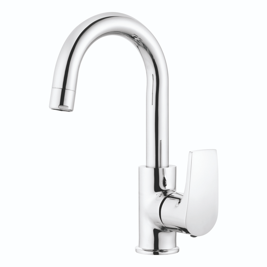 Swan Neck Pillar Cock with Swinging Spout