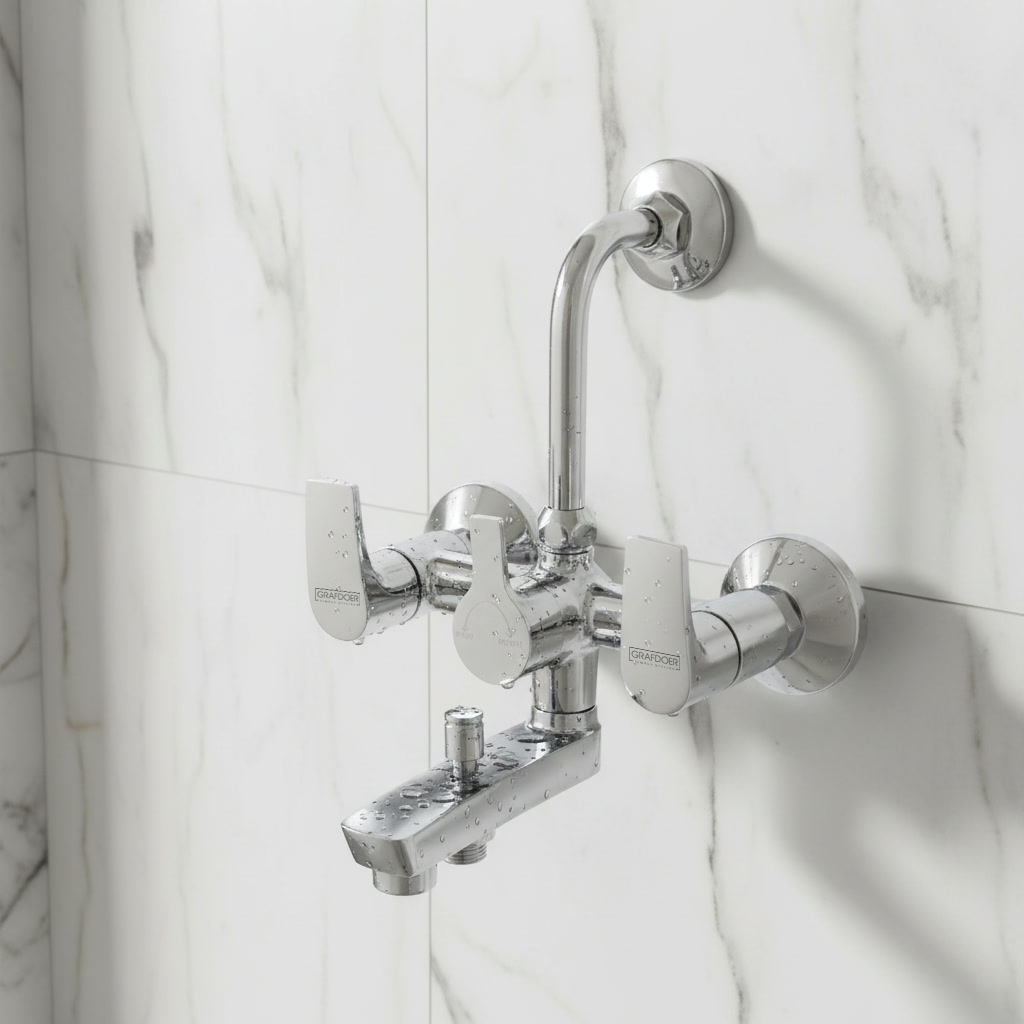 Wall Mixer Three in One with L-Bend for Overhead