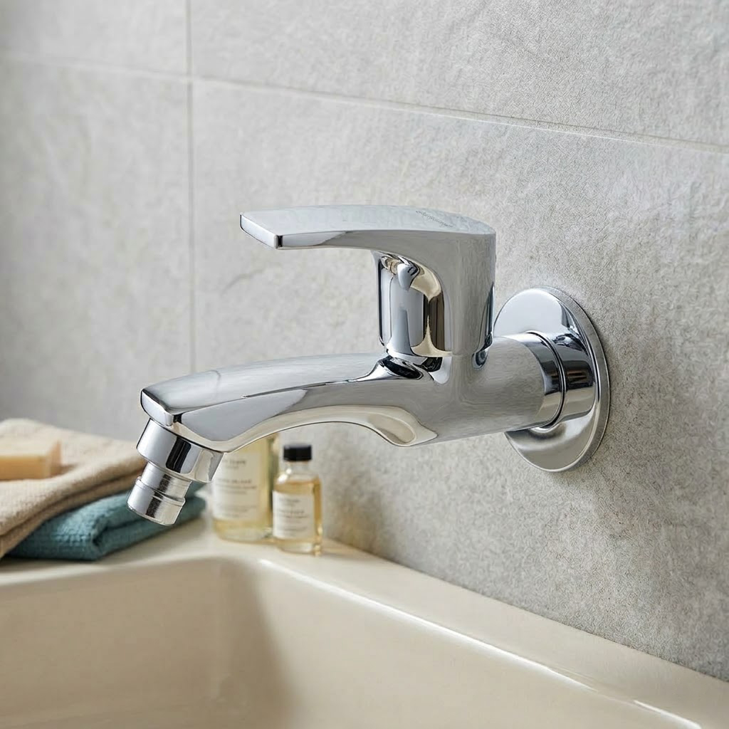 Washing Machine Bib Cock with Wall Flange