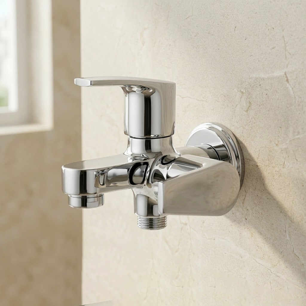 Two Way Bib Cock with Wall Flange - Image 2