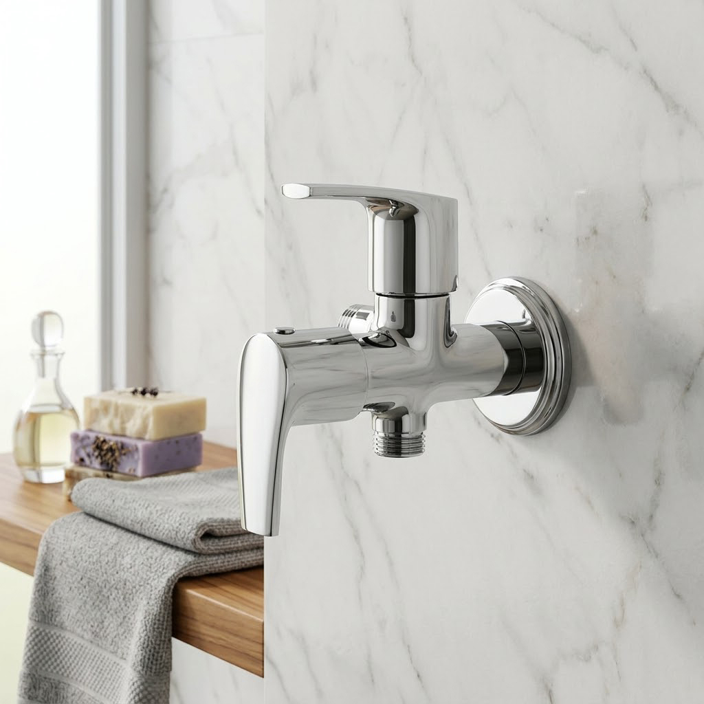 Two Way Angle Cock with Wall Flange - Image 2