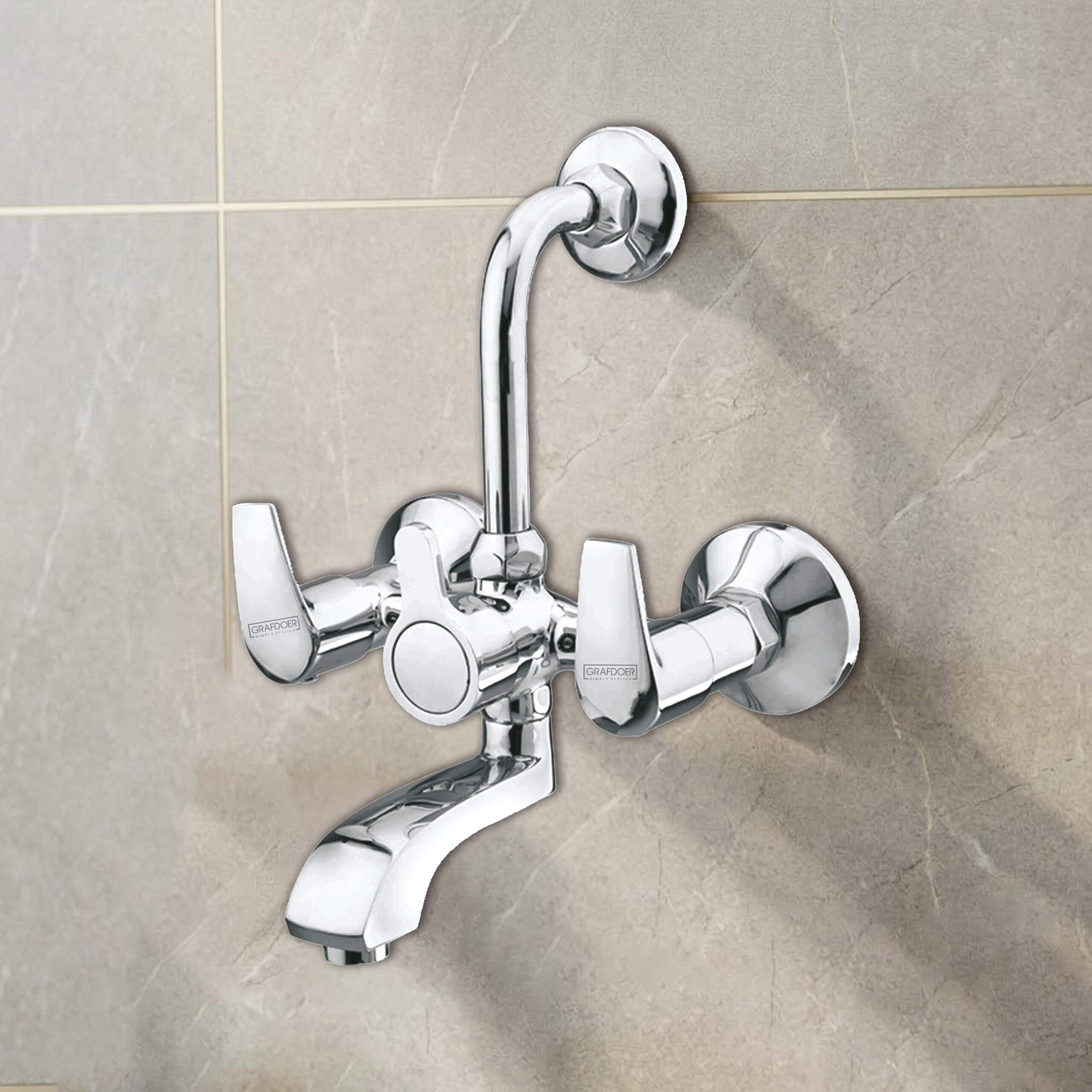 Wall Mixer with Provision for Overhead Shower