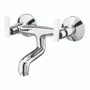Grafdoer Eco Wall Mixer Non Telephonic installed in a modern bathroom, showing sleek chrome finish and wall-mounted design