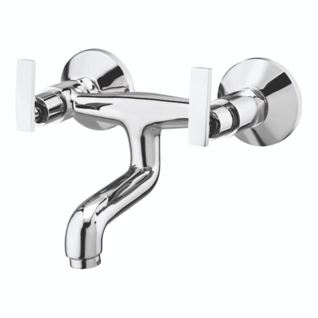 Grafdoer Eco Wall Mixer Non Telephonic installed in a modern bathroom, showing sleek chrome finish and wall-mounted design